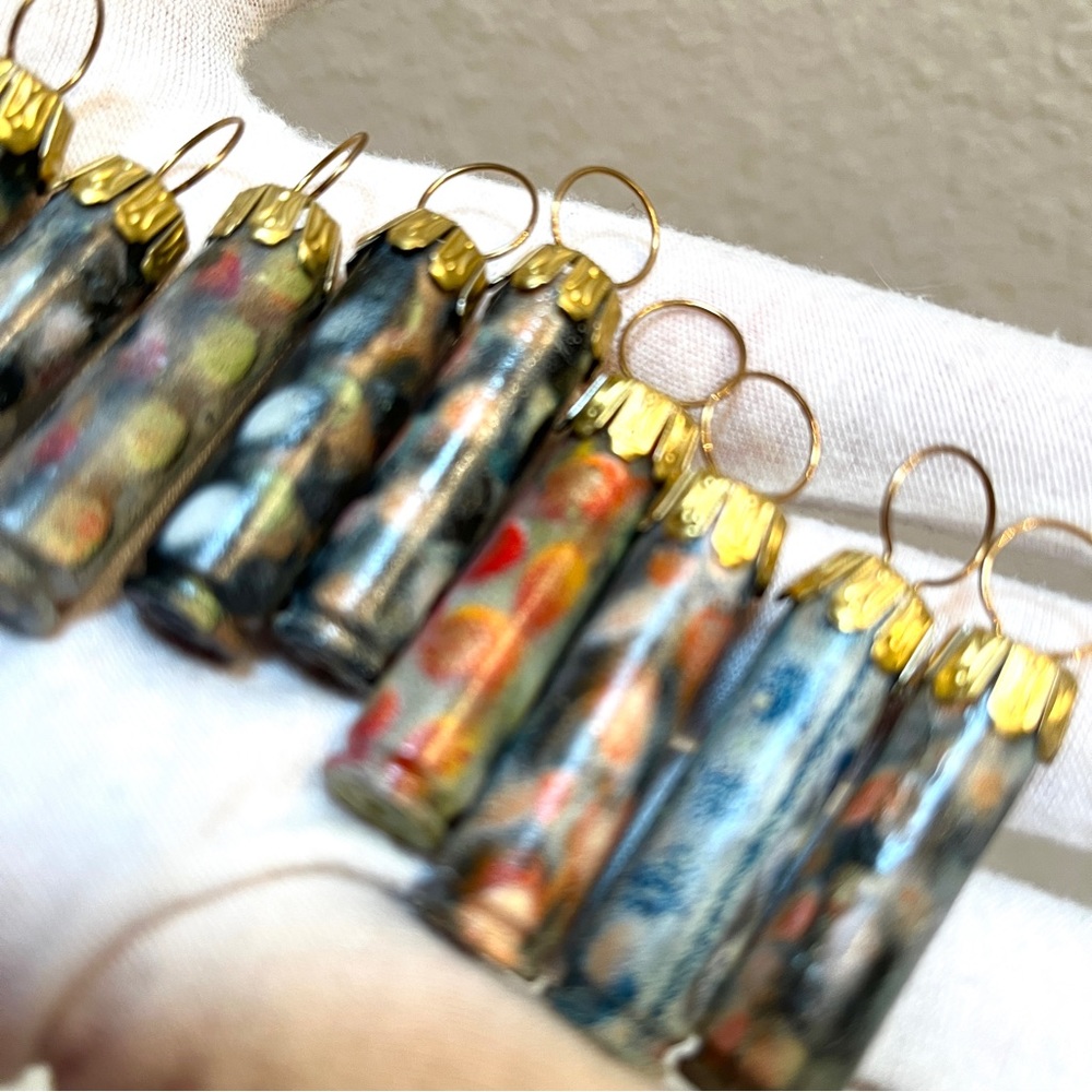 Ornaments Set of 10. One of a Kind. Brass, painted & Sealed. NWT.